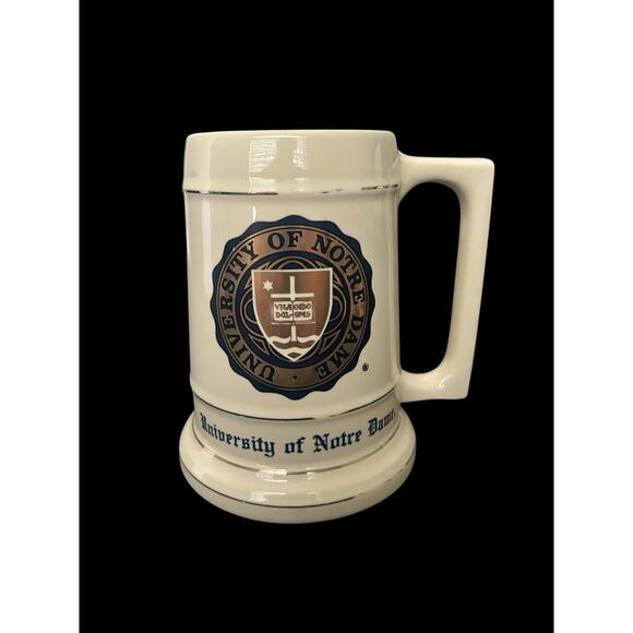 Vtg University of Notre Dame College Mug Beer Stein Official Seal 6 1/8", 20 Oz - Picture 1 of 5